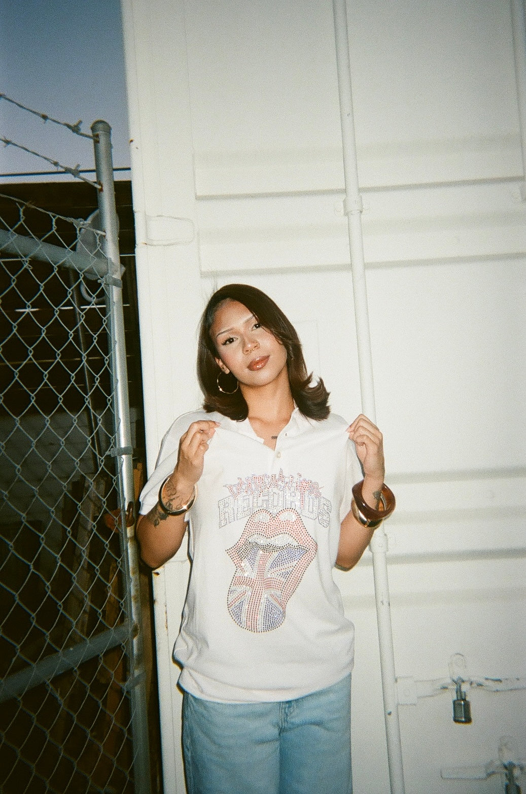 DSS Records Rhinestone Polo