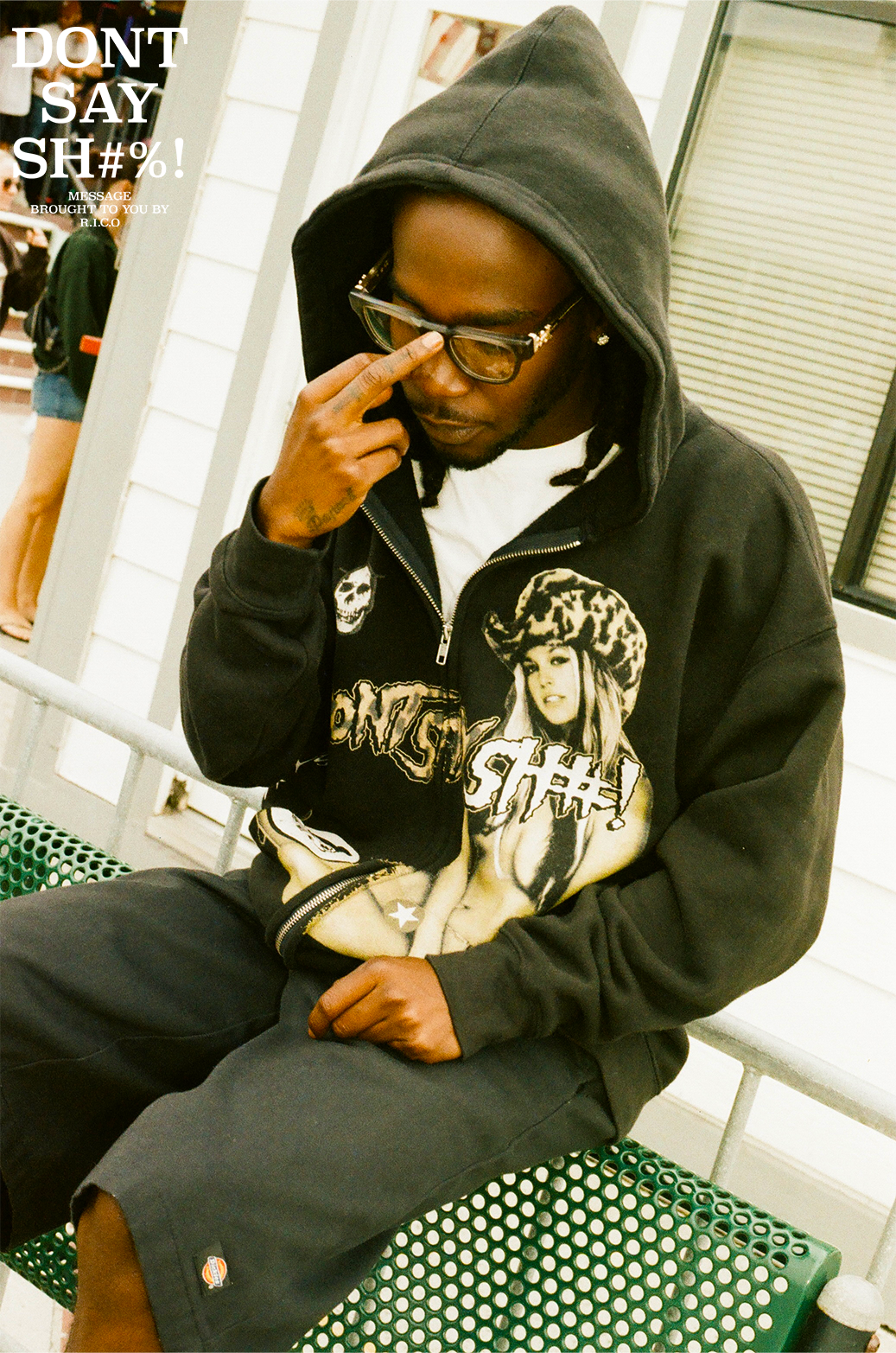 DONTSAYSH#%! “TATTOO BLACK ZIP UP HOODIE